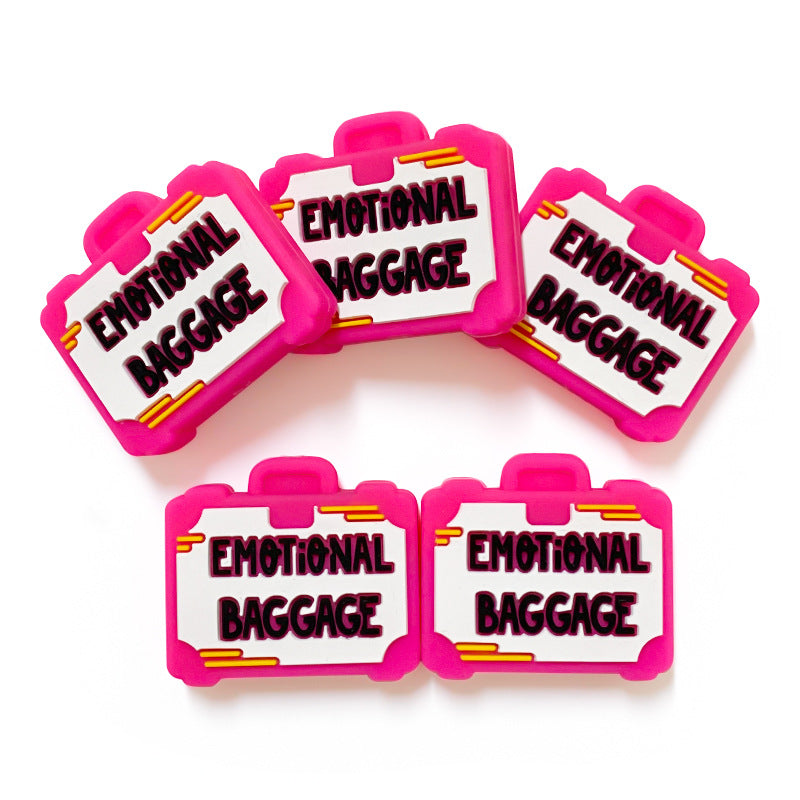 Silicone Focal Beads Luggage Compartment Emotional Baggage Label 20pcs 3