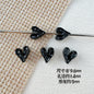 Heart Stone Metal Beads 6mm 9mm Glossy Painted Pastel Colors 50pcs 14