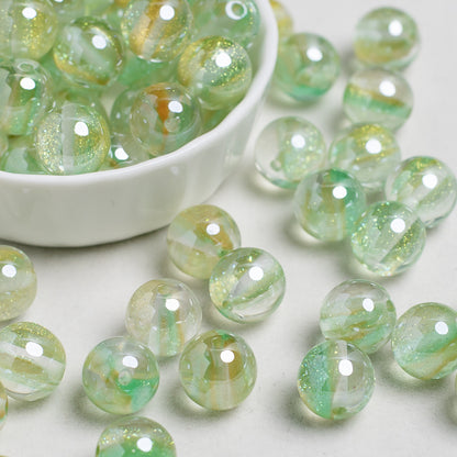 Glimmer Nebulous Resin Beads 12mm Round Multicolor Gradient 20pcs 13