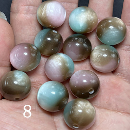 Gradient Color Resin Beads 8-16mm Round Glossy Polished 50pcs 4