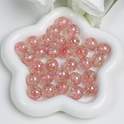Clear Round Acrylic Beads 12mm 16mm Gold Foil Filled 40pcs 13