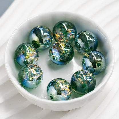 Iridescent Foil Filled Resin Beads 8-16mm Glossy Multicolor 40pcs 18
