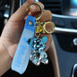 Acrylic Electroplated Bear Keychain with Silicone Strap Colorful Charm 9