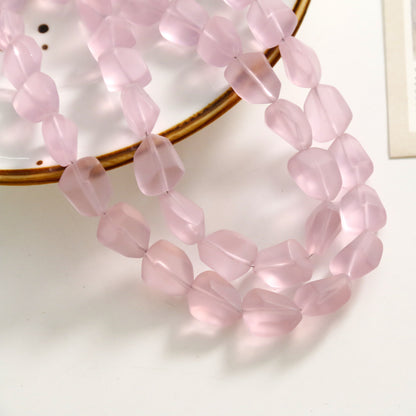 Frosted Glass Beads Organic Shape Translucent Colors 12x15mm 10pcs 11