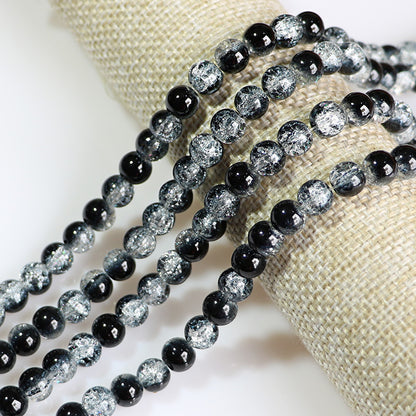 Crackle Round Glass Beads 10mm Vibrant Fractured Texture 2Strands 12