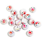 Plating Round Acrylic Beads 16mm Joker Smiley Face Glossy 50pcs 6