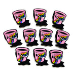 Silicone Focal Beads Handheld Bucket With Rainbow and Silver Handle 20pcs 4