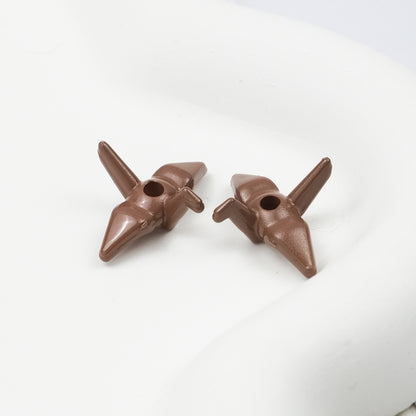 Painted Origami Crane Acrylic Beads 16mm Colorful Glossy 50pcs 18