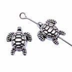 Turtle Metal Beads 14mm Antique Silver Tone Alloy 30pcs 3
