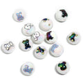 Plating Bearbrick Acrylic Beads 16mm Glossy Jigsaw Pattern 50pcs 6