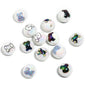 Plating Bearbrick Acrylic Beads 16mm Glossy Jigsaw Pattern 50pcs 6