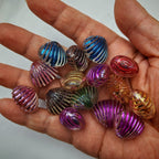 Metallic Shell Acrylic Beads 18-20mm Colorful Enlaced 100pcs 3