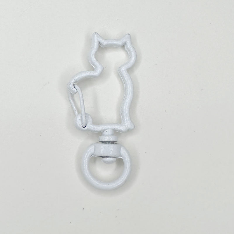 Zinc Alloy Kitten Shaped Colorful Buckle Keychain Clasps 20pcs 37mm 9