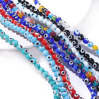 Millefiori Evil Eye Round Lampwork Glass Beads 6mm 124pcs 2