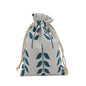 Cotton Linen Drawstring Pouches 10x14cm Animal and Botanical Prints 2pcs 4
