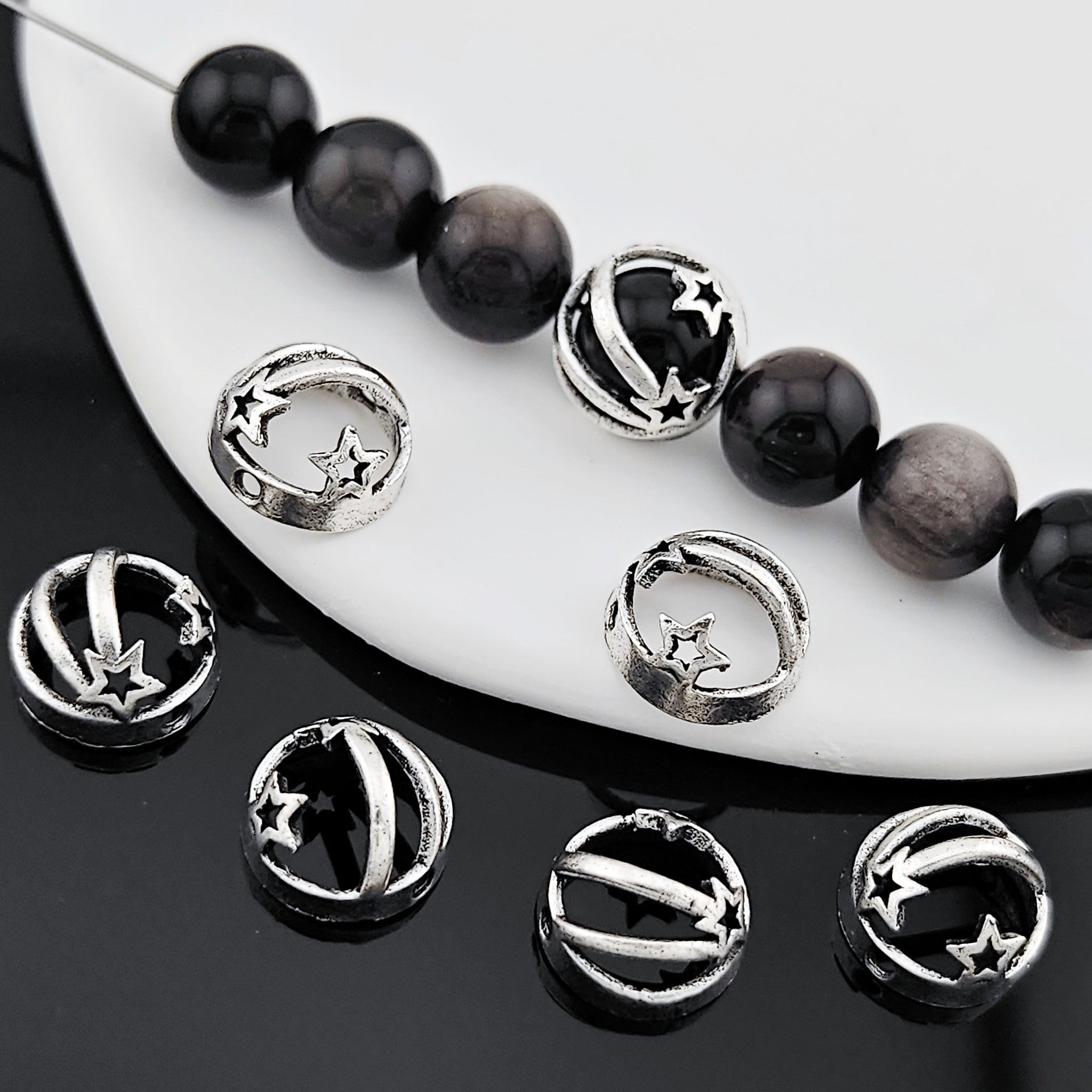 Shooting Star Metal Bead Frames 12mm Hollow Zinc Alloy 20pcs 5
