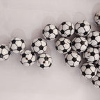 Sports Bubblegum Beads 20mm Football Pattern Acrylic 10pcs 3