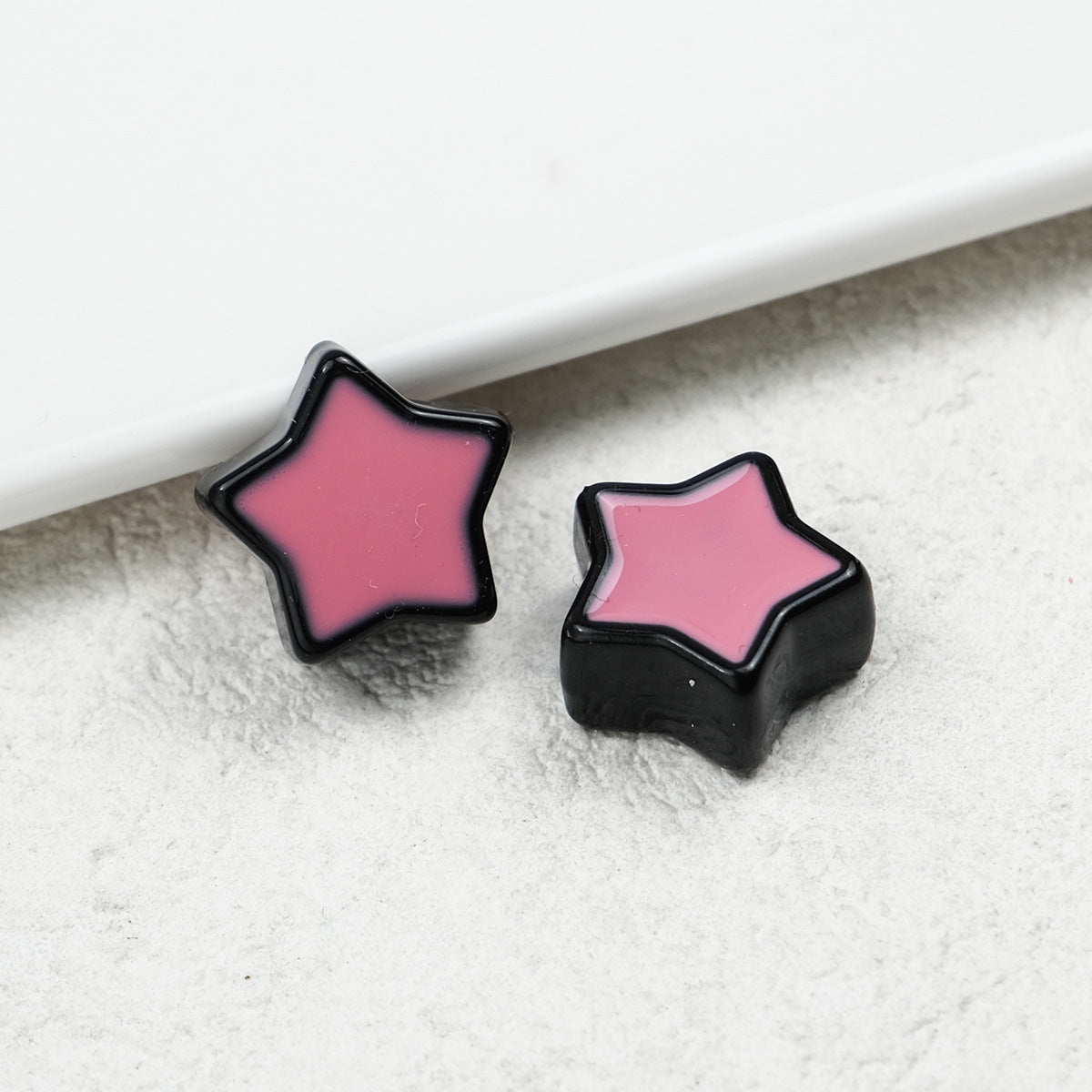 Painted Star Acrylic Beads 16mm Two-Color Enamel Glossy 20pcs 10