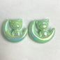 UV Plating Moon Cat Acrylic Beads 26mm Iridescent Pastel 50pcs 13