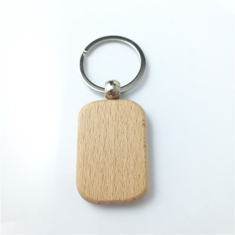 Wooden Blank Keychain Minimalist Natural Wood Shapes 10