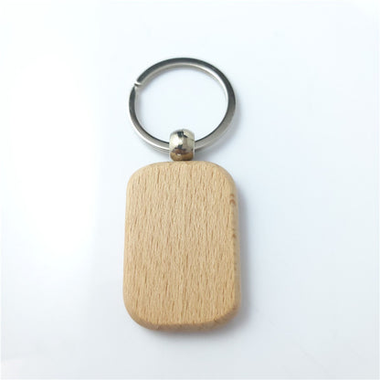 Wooden Blank Keychain Minimalist Natural Wood Shapes 10