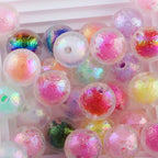 Wrinkled Transparent Acrylic Beads 16mm Pastel Iridescent 20pcs 4