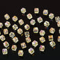 Electroplated Square Glass Beads 6mm Colorful Reflective 96pcs 9