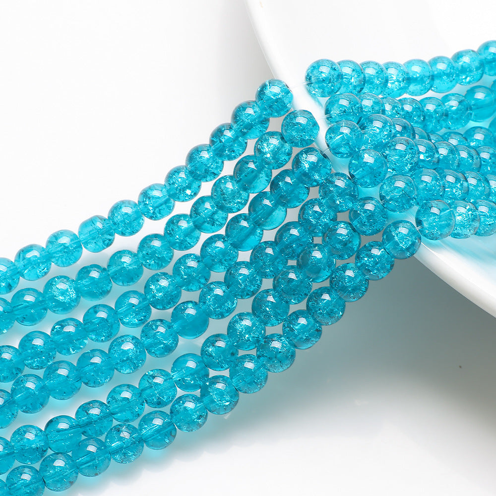 Crackle Round Glass Beads 8mm Monochrome Translucent 200pcs 16