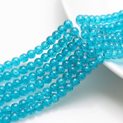Crackle Round Glass Beads 8mm Monochrome Translucent 200pcs 16