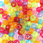 Multicolor Pony Beads Acrylic 9mm Smooth Finish 100pcs 10