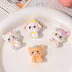 Plating Cat Resin Beads 27mm Colorful Suspender Trousers 10pcs 4