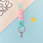PVC Soft Rubber Bubble Wristlet Keychain Pastel Tie Dye Colors 8