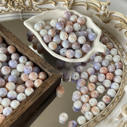 Crackle Round Glass Beads 10mm Imitation Porcelain Pastel Colors 120pcs 2