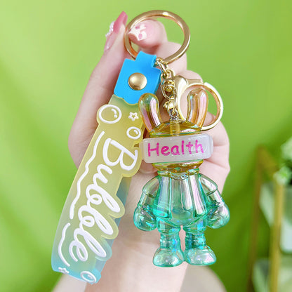 Acrylic Jelly Gradual Color Space Rabbit Keychain Creative Design 8