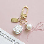 Pearl Bow Knot Keychain Resin Gold Alloy Accent 4