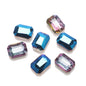 Electroplated Faceted Rectangle Glass Beads 13x18mm Iridescent 10pcs 21