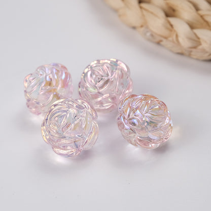 Transparent UV Plating Rose Acrylic Beads 20mm Shaped 50pcs 4
