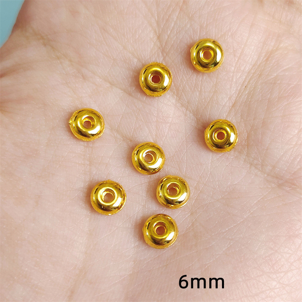 Alloy Round Spacer Beads 6mm 4mm Glossy Tibetan Style 100pcs 3