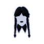 Silicone Focal Beads Wednesday Girl Bold Black and White 20pcs 7