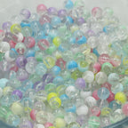 Baking Painted Two-Color Acrylic Beads 10mm Round Translucent 100pcs
