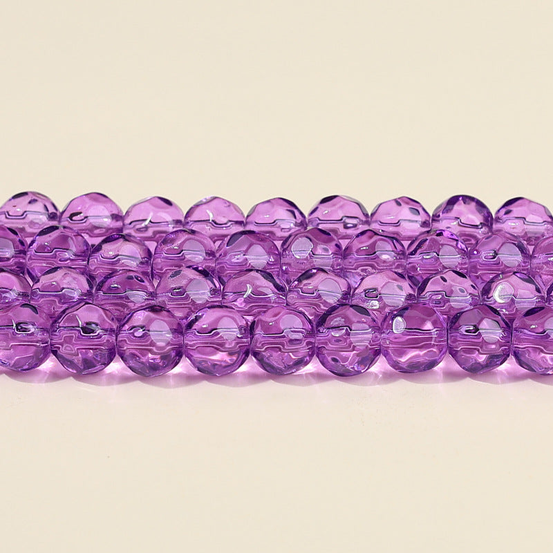 Faceted Round Glass Beads 10mm Clear Pastel Colors 50pcs 15