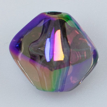 Transparent Rhombus Acrylic Beads 18mm AB Colored Plating 100pcs 16
