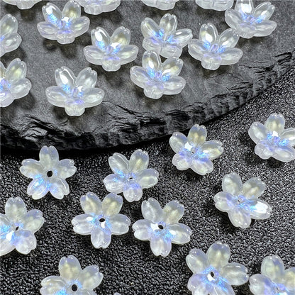 Czech Glass Beads Cherry Blossom 10mm Iridescent Pastel 50pcs 12