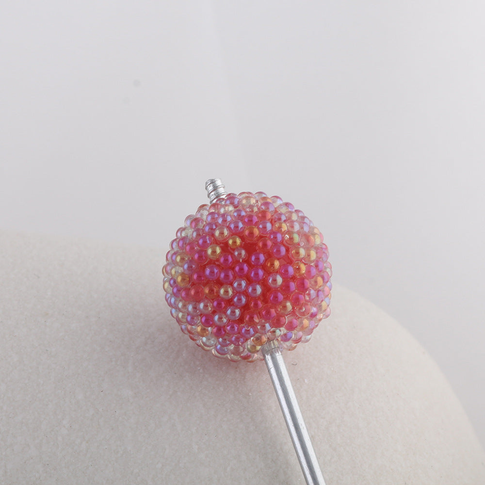 Whimsical Bubblegum Beads 16mm Chunky Pearlescent Pastel Texture 20pcs 3
