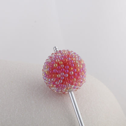 Whimsical Bubblegum Beads 16mm Chunky Pearlescent Pastel Texture 20pcs 3