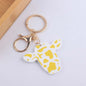 Wooden Cow Head Keychain Cartoon Animal Design Lightweight 11