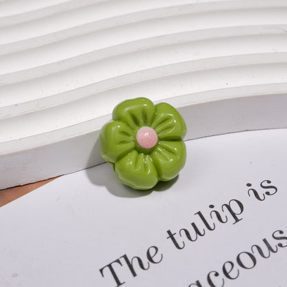 Colorful 3D Cherry Blossom Acrylic Beads 19mm Flower 20pcs 15