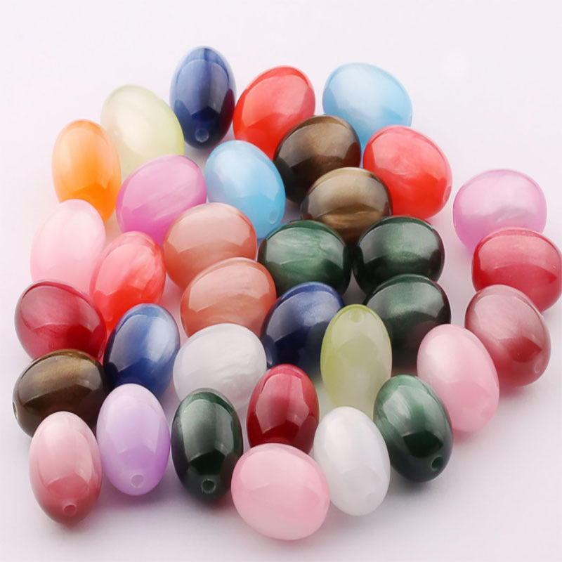 Glitter Oval Resin Beads 8mm 11mm 14mm 18mm Pink Sparkle 30pcs 14