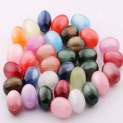 Glitter Oval Resin Beads 8mm 11mm 14mm 18mm Pink Sparkle 30pcs 14
