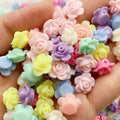 Japanese Camellia Acrylic Beads 12mm Pastel Colors 100pcs 6